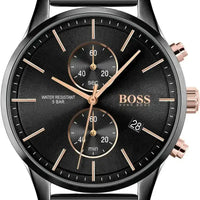 Hugo Boss Chronograph Herrenuhr 1513811 in Schwarz mit Roségold-Details, Edelstahlgehäuse und schwarzem Mesh-Armband - Bild 2