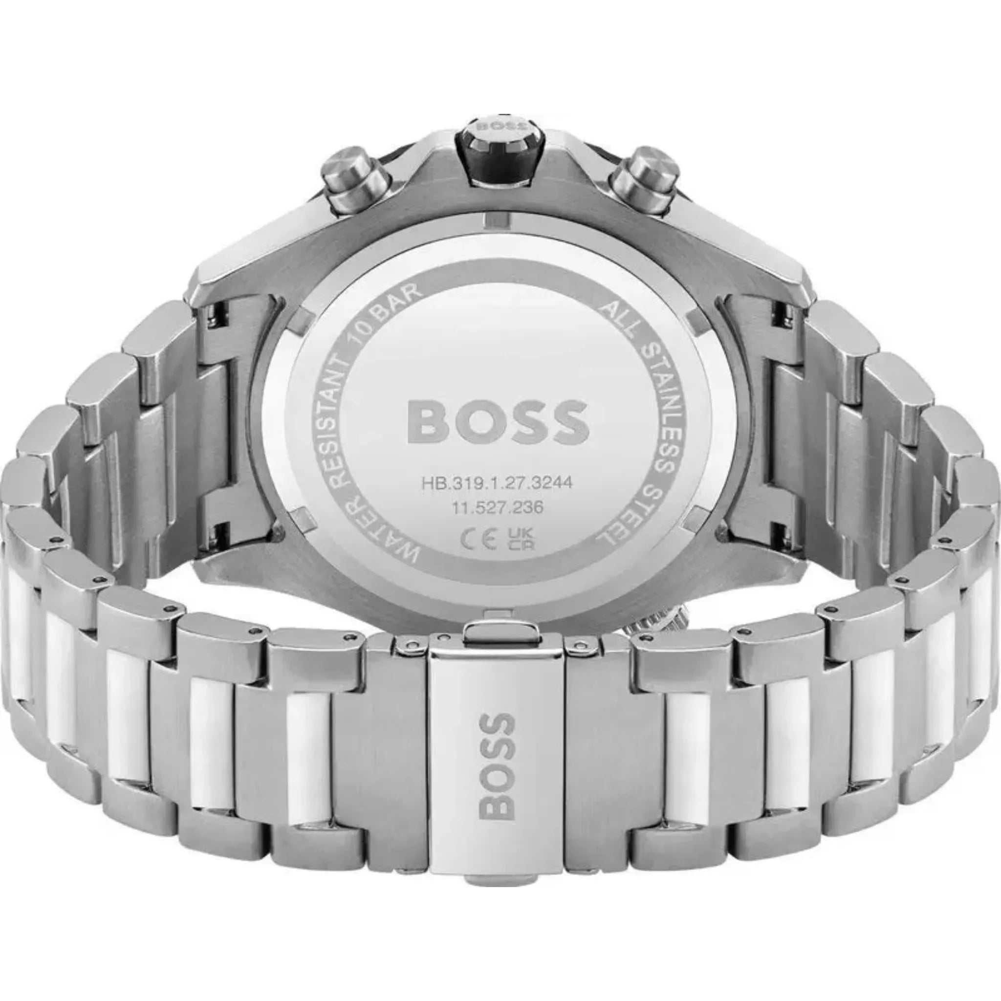 Hugo Boss Globetrotter 1513930 Rückseite Edelstahlarmband und Gehäuseboden