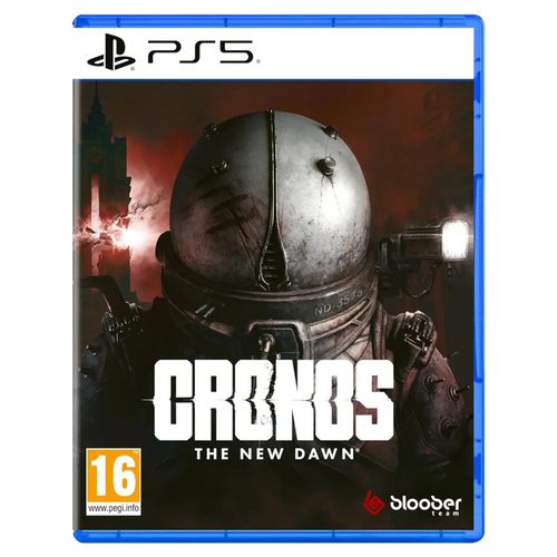 PS5-Spielhülle von Cronos: The New Dawn mit einem gepanzerten Charakterhelm vor dunklem Hintergrund.