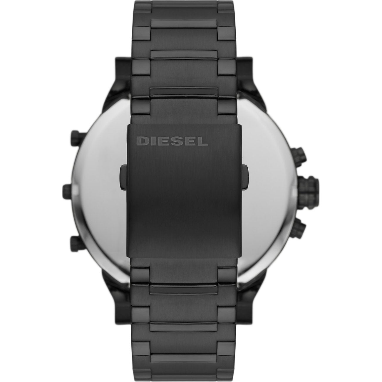 Diesel Chronograph Mr. Daddy 2.0 DZ7463 Rückseite – Herren Edelstahlarmband in Schwarz mit Diesel Gravur