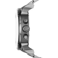 Diesel Chronograph Mr. Daddy DZ7315 – Seitenansicht der grauen Edelstahl-Herrenuhr mit markanter Krone und Druckknöpfen