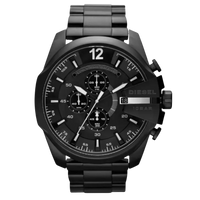 Diesel Mega Chief Herren Uhr DZ4283, Schwarz, Edelstahlgehäuse, Chronograph, Quarzwerk, 59 mm, wasserdicht bis 10 bar