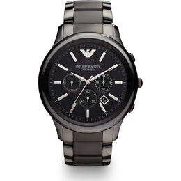 Emporio Armani Herren Chronograph AR1451 – Schwarze Keramikuhr mit Chronograph und Datumsanzeige