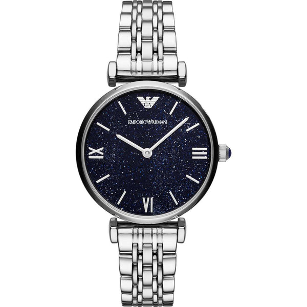 Emporio Armani Damenuhr AR11091 – Eleganz in Edelstahl mit strahlend blauem Zifferblatt