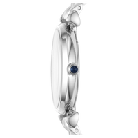 Detailansicht der Krone und des Gehäuses der Emporio Armani Damenuhr