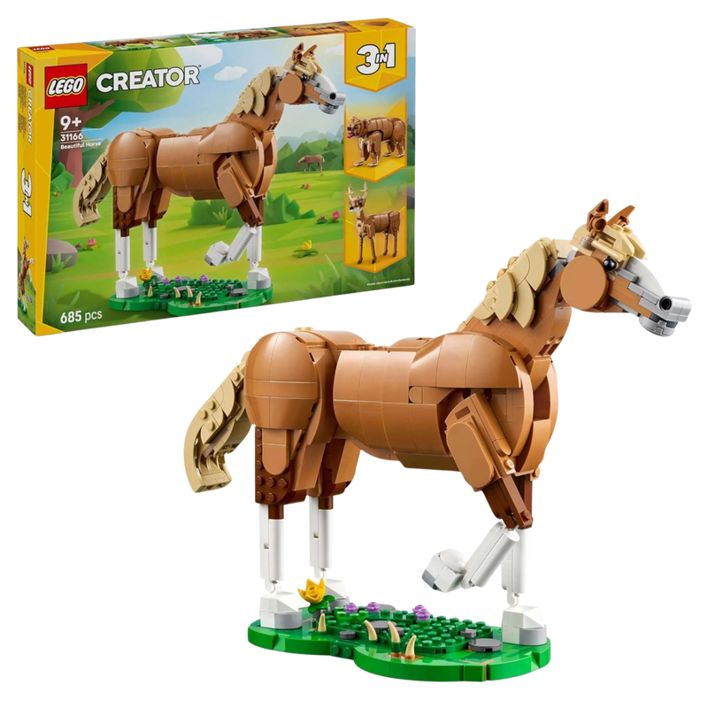 LEGO Creator Prächtiges Ross 31166 – baubares Pferd 3-in-1 Set mit Figur und Box – karinex