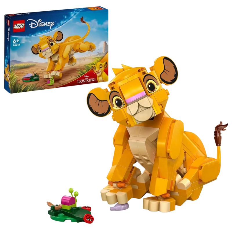 Baubares LEGO Disney Simba Set 43243 mit Löwenjunge-Figur aus König der Löwen und Zubehör.