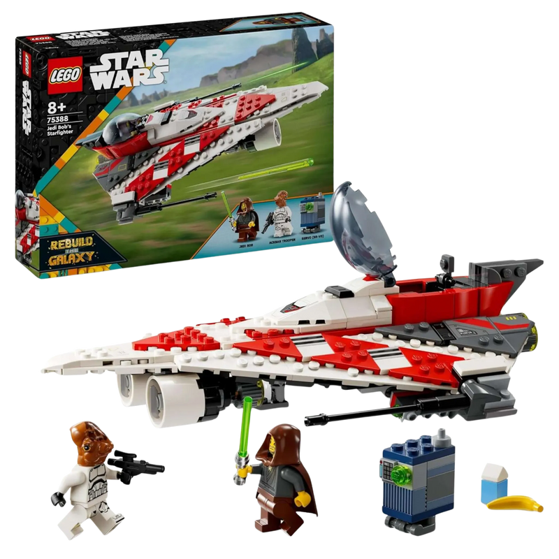 LEGO Star Wars Jedi Bob Sternjäger 75388 – baubarer roter Starfighter mit Minifigur und Zubehör