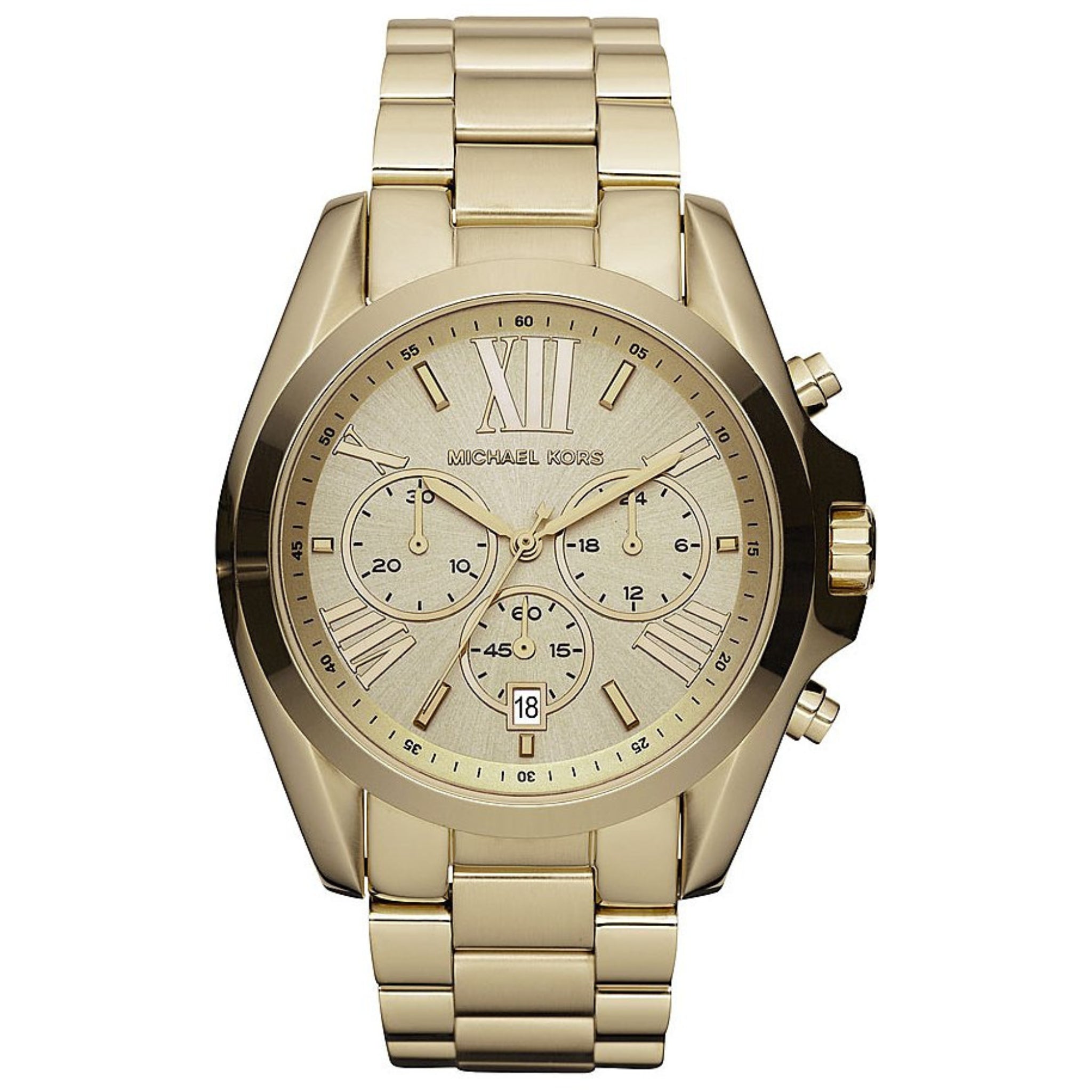 Michael Kors Bradshaw MK5605 Damenuhr in Gold aus Edelstahl mit Chronograph und 43 mm Gehäuse