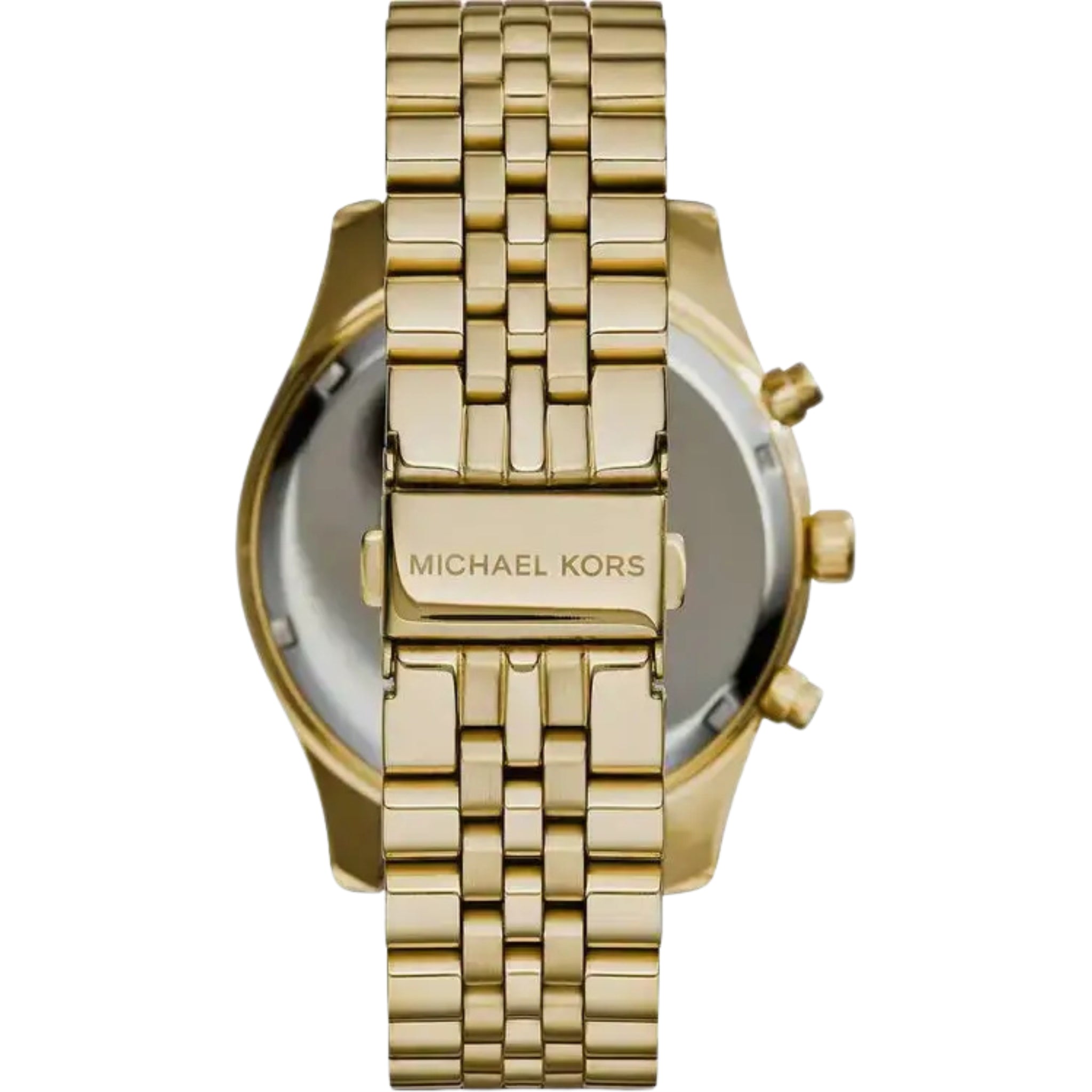 Michael Kors Chronograph Lexington MK8286 goldene Herrenuhr mit schwarzem Zifferblatt und Edelstahlarmband