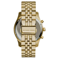 Michael Kors Chronograph Lexington MK8286 goldene Herrenuhr mit schwarzem Zifferblatt und Edelstahlarmband