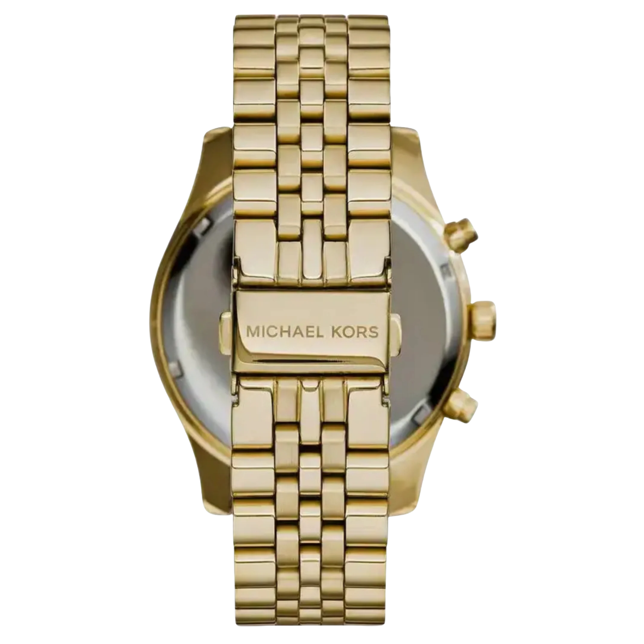 Michael Kors Chronograph Lexington MK8286 goldene Herrenuhr mit schwarzem Zifferblatt und Edelstahlarmband