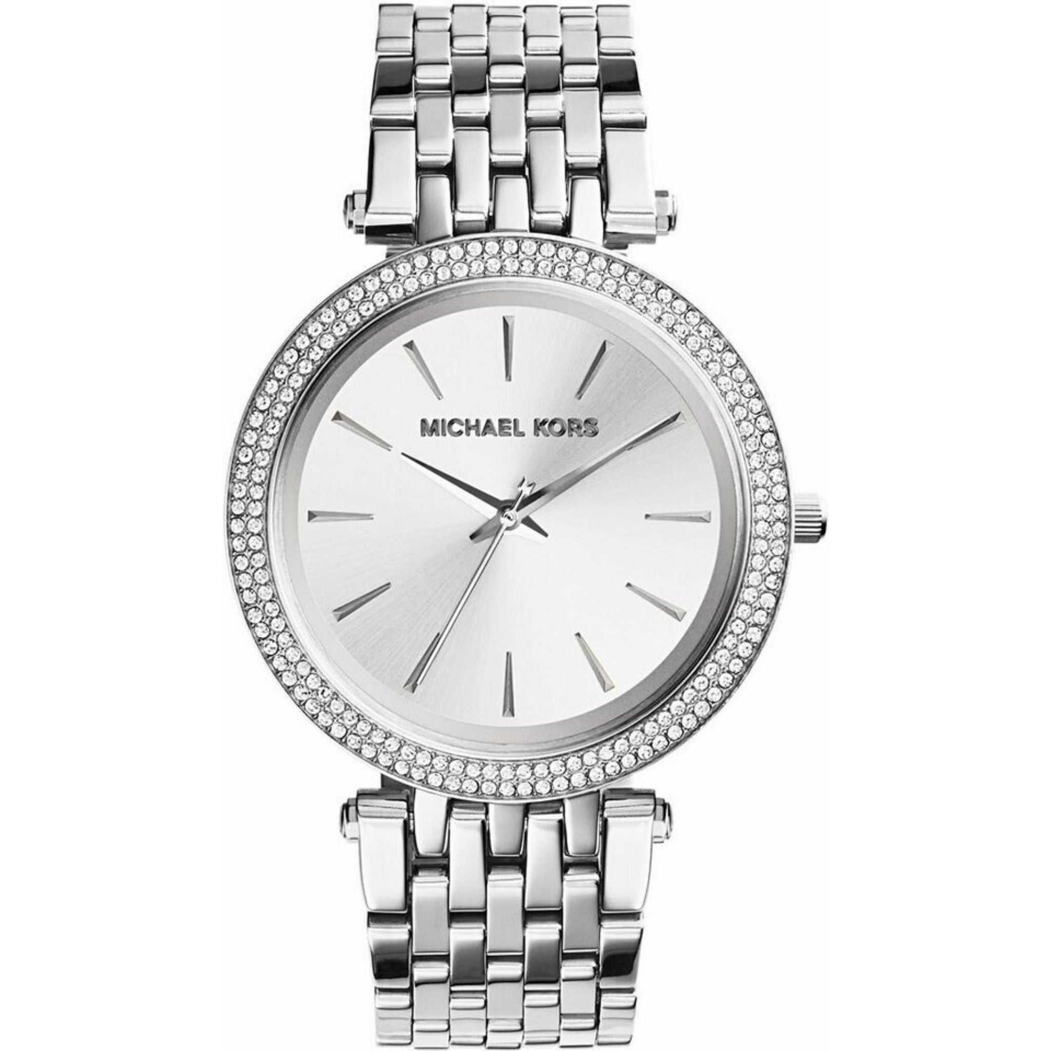 Michael Kors Damenuhr Darci MK3190 in Silber mit Edelstahlarmband und funkelndem Zifferblatt – elegante Designeruhr für Frauen.