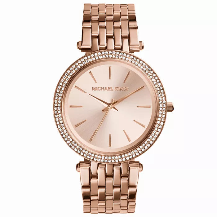 Michael Kors Darci MK3192 Damenuhr Roségold Edelstahl mit Kristallrand
