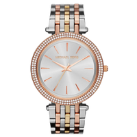 Michael Kors Damenuhr Darci MK3203 – elegante Uhr in Gold und Silber mit Kristalllünette, Edelstahlarmband, luxuriöses Design für Damen