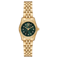 Michael Kors Damenuhr Lexington MK4842 in Gold mit grünem Zifferblatt und Edelstahlarmband – Produktfoto Frontansicht