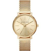 Michael Kors Damenuhr Pyper MK4339 – goldene Edelstahl Uhr mit Mesh-Armband und minimalistischem Zifferblatt
 - Bild 1