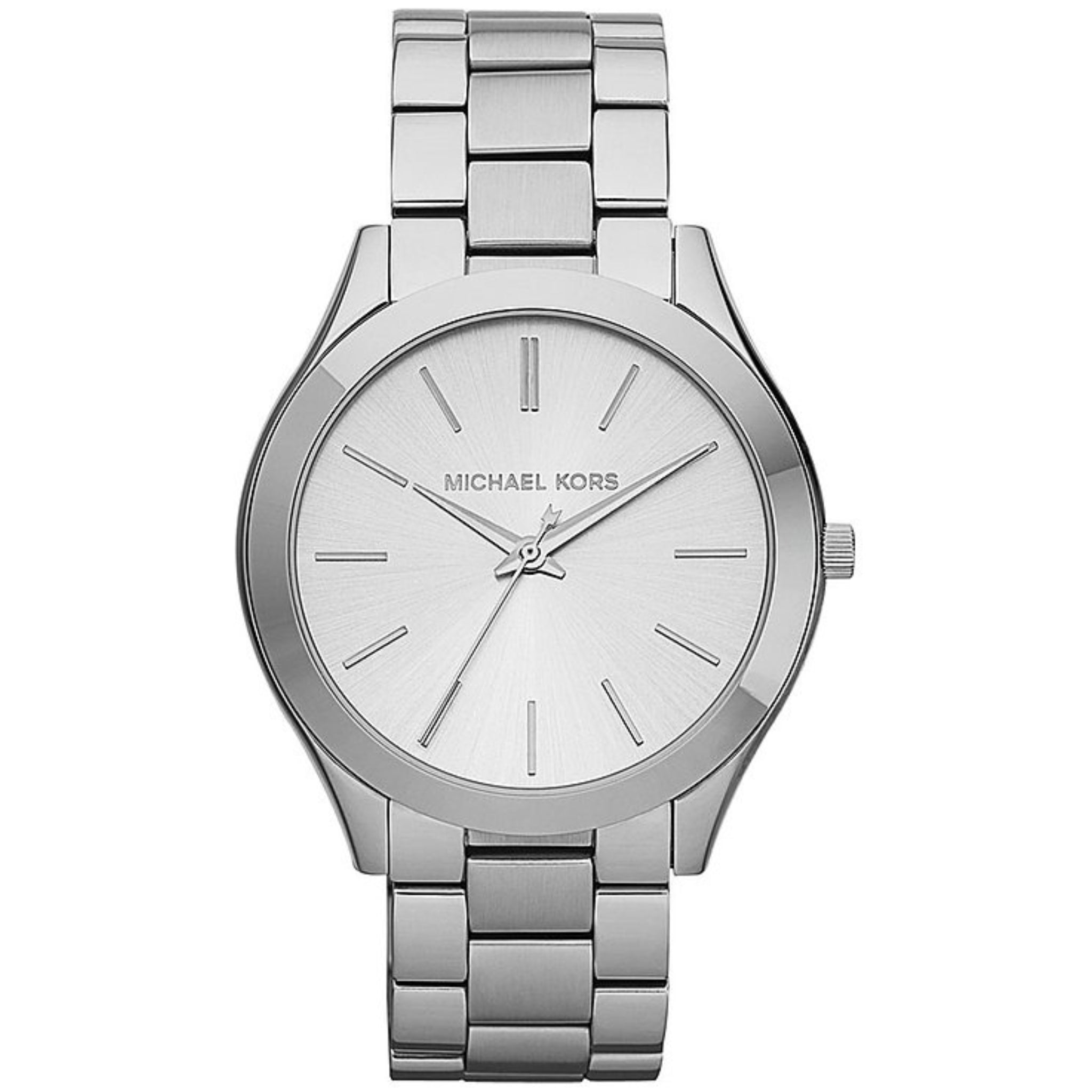 Michael Kors Damenuhr Runway Slim MK3178 aus silbernem Edelstahl mit minimalistischem Zifferblatt
