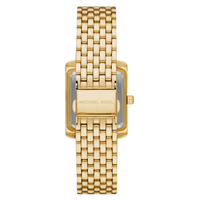 Rückansicht der Michael Kors Emery Damenuhr MK4742 in Gold mit Edelstahlarmband