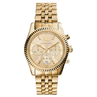 Michael Kors Lexington Damen Uhr in Gold, elegante Quarzuhr aus Edelstahl mit Gliederarmband und goldfarbenem Zifferblatt, Modell MK7378