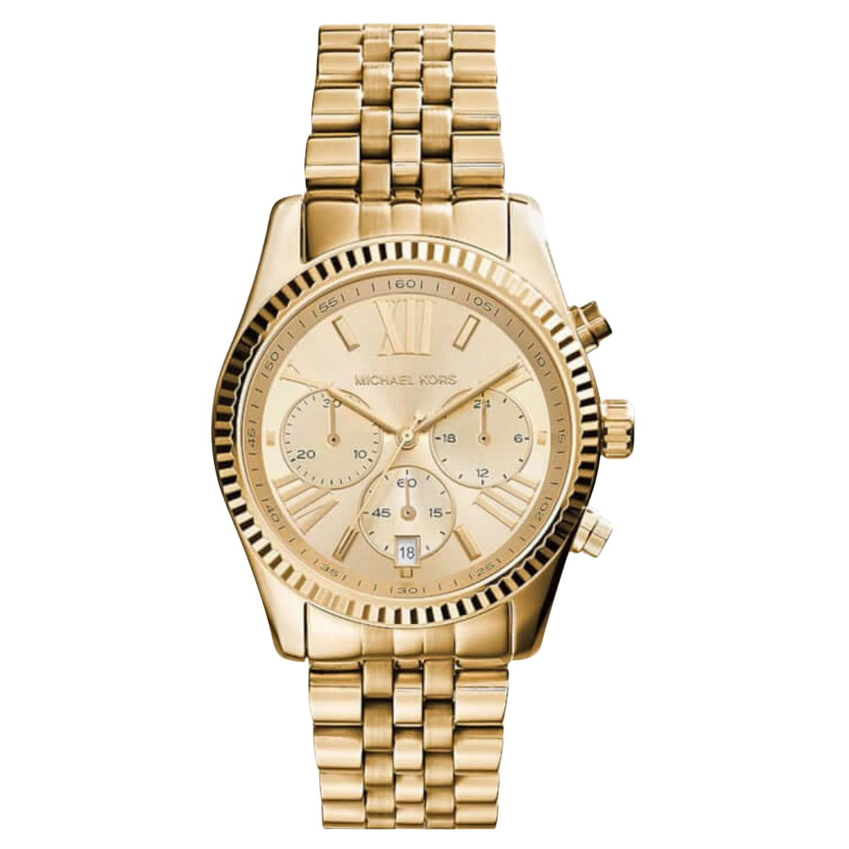 Michael Kors Lexington Damen Uhr in Gold, elegante Quarzuhr aus Edelstahl mit Gliederarmband und goldfarbenem Zifferblatt, Modell MK7378