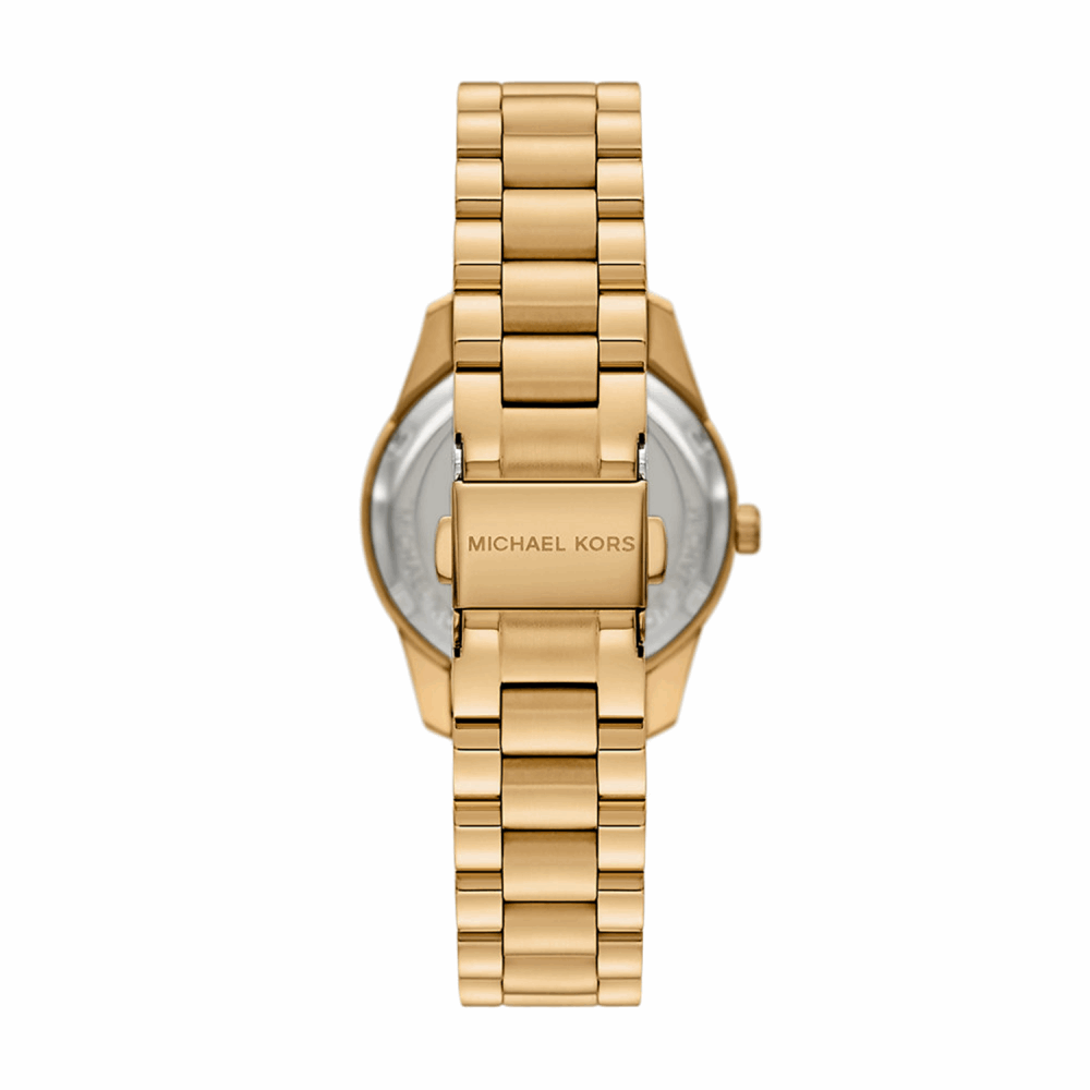 Michael Kors Lexington Damenuhr MK4924 in Gold – Rückansicht des Edelstahlarmbands