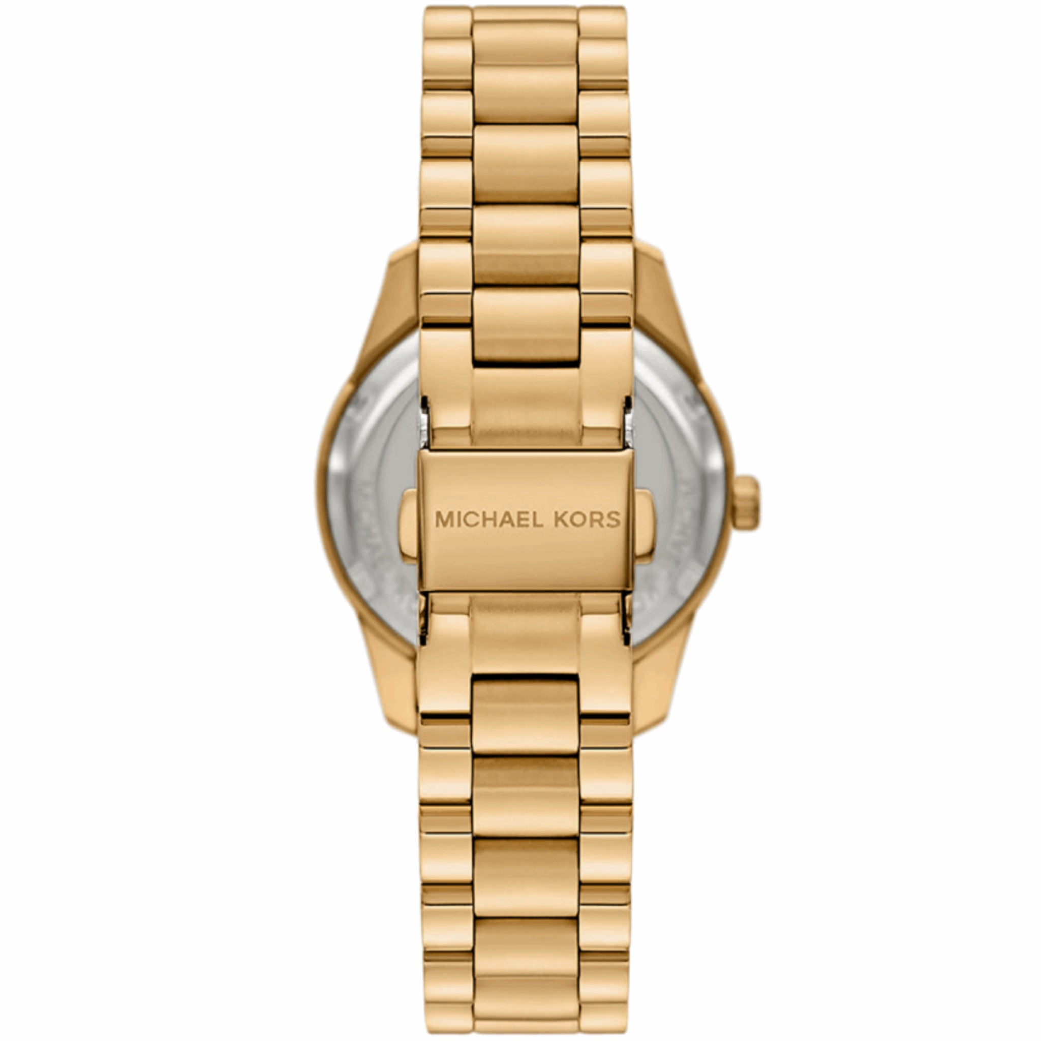Michael Kors Lexington Damenuhr MK4924 in Gold – Rückansicht des Edelstahlarmbands