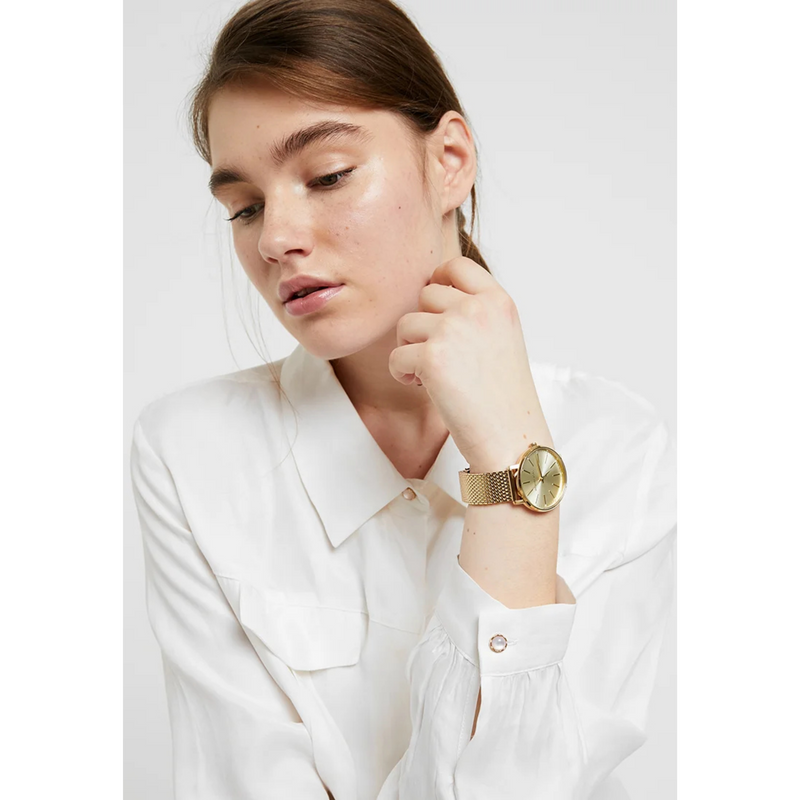 Michael Kors Pyper MK4339 Damenuhr gold Edelstahl Mesharmband am Handgelenk elegant