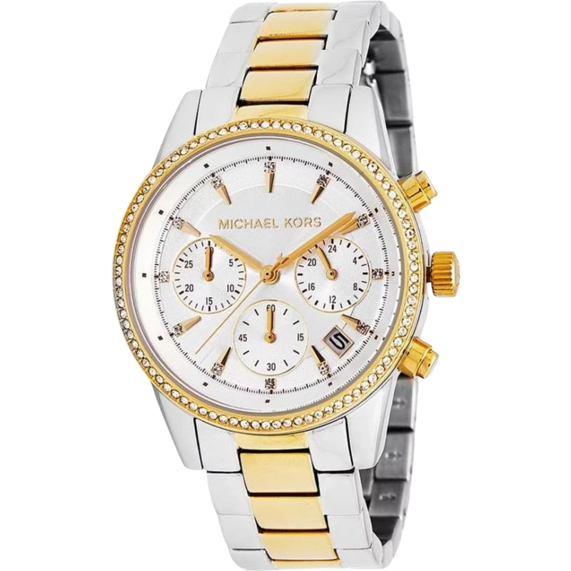 Michael Kors MK6474 Damenuhr Bicolor gold silber Edelstahl Chronograph kaufen