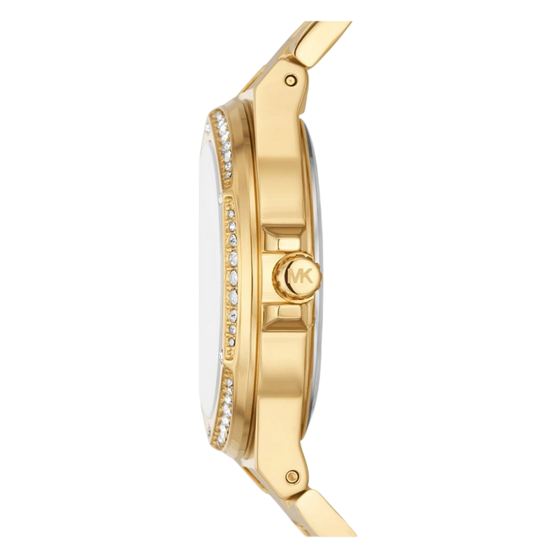 Michael Kors MK7229 Damenuhr Seitenansicht gold Edelstahlgehäuse