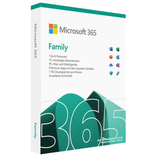Microsoft 365 Family Jahresabo für bis zu 6 Personen – Office-Apps, Copilot KI und je 1 TB OneDrive