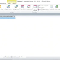 Screenshot von Microsoft Access 2010 mit geöffneter Datenbankansicht und Tabellenentwurf
