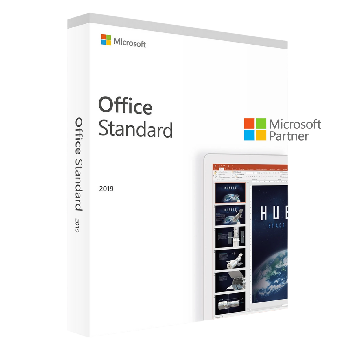 Microsoft Office 2019 Standard Windows Box mit Word, Excel, PowerPoint, Outlook und Publisher