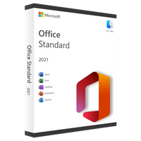 Microsoft Office 2021 Standard für Mac Boxabbildung mit Icons der enthaltenen Anwendungen