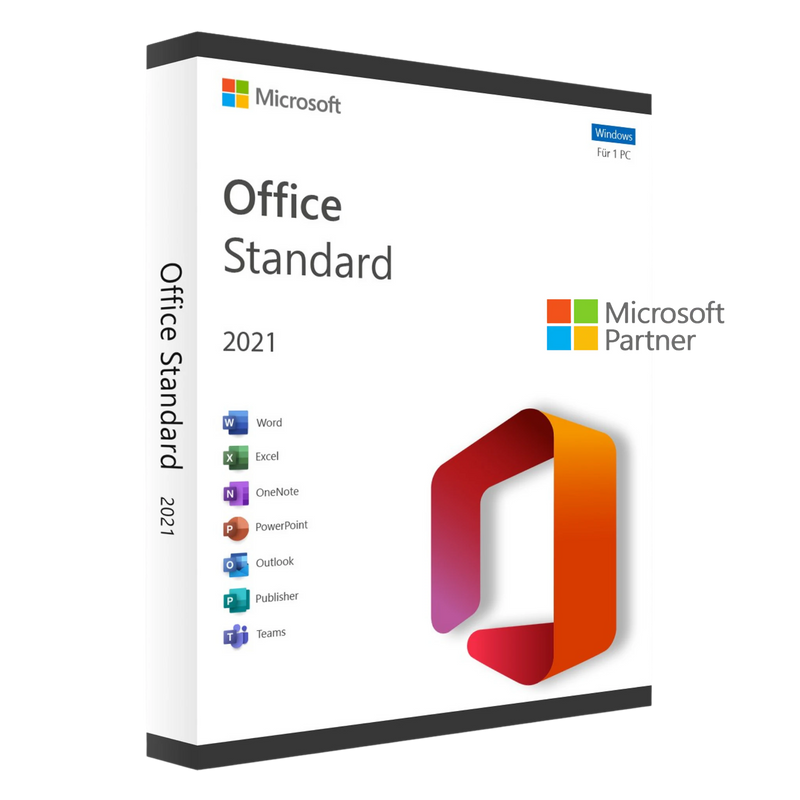 Microsoft Office 2021 Standard Vollversion Key – Download und Aktivierung per E-Mail, Original Microsoft Lizenz für Word, Excel, PowerPoint, Outlook und Publisher