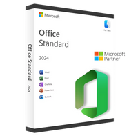 Microsoft Office Standard 2024 für Mac – Produktverpackung mit Microsoft-Logo, Office-Symbol und Programmen Word, Excel, PowerPoint, Outlook und OneNote