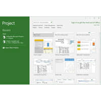 Screenshot der Microsoft Project 2016 Professional Vorlagen und Projektübersicht