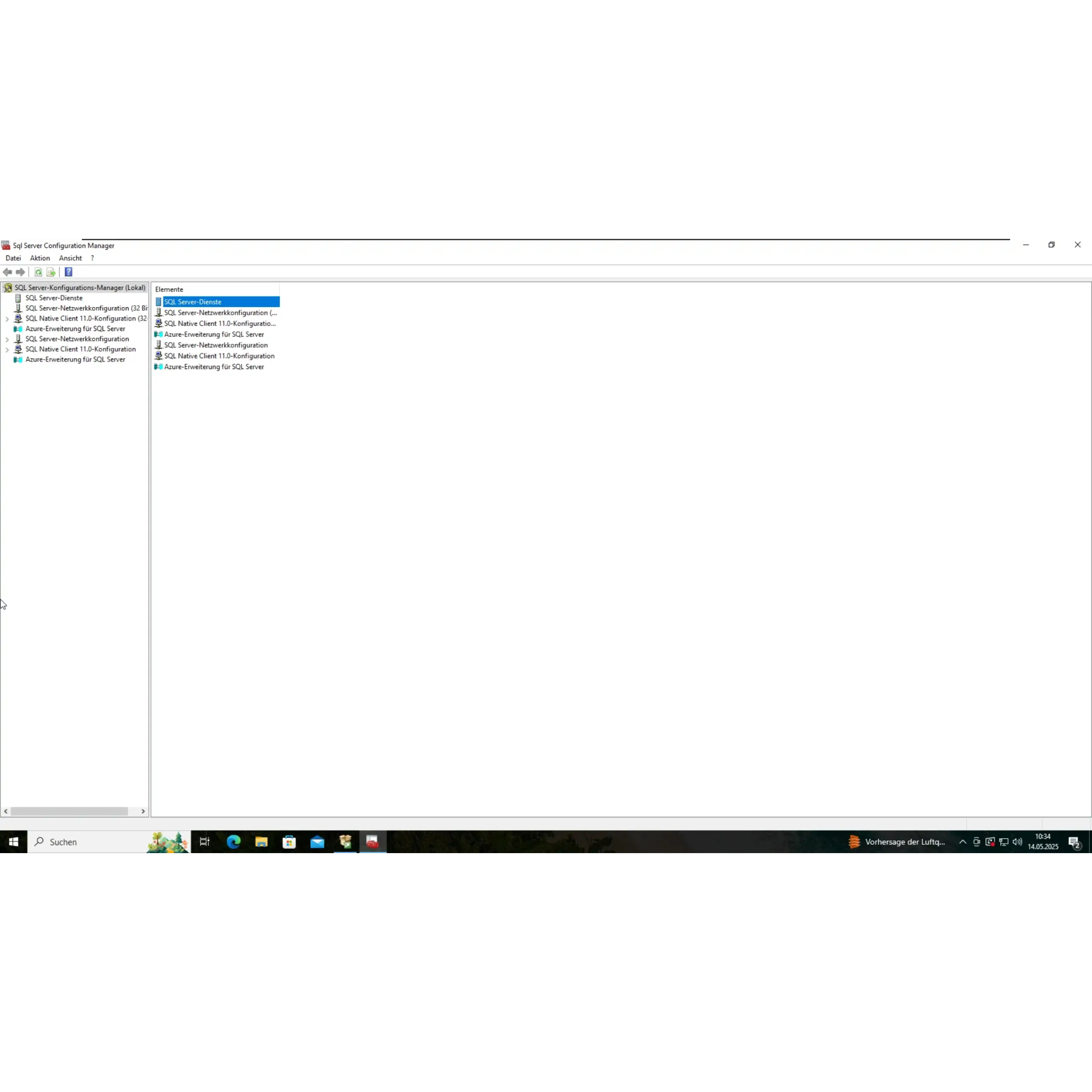 Microsoft SQL Server 2022 Standard Konfigurationsmanager Ansicht zur Serververwaltung