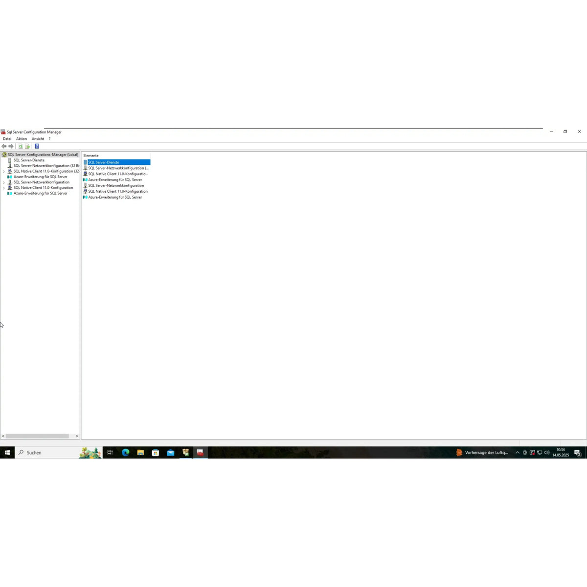 Microsoft SQL Server 2022 Standard Konfigurationsmanager Ansicht zur Serververwaltung