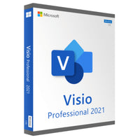 Produktverpackung von Microsoft Visio 2021 Professional für PC als Download-Lizenz zur Erstellung professioneller Diagramme und Visualisierungen