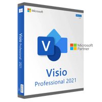 Produktverpackung von Microsoft Visio 2021 Professional für PC als Download-Lizenz zur Erstellung professioneller Diagramme und Visualisierungen