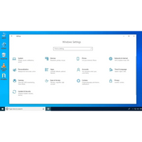 Windows 10 Enterprise Einstellungsmenü mit System-, Geräte-, Netzwerk- und Sicherheitsoptionen in der modernen Benutzeroberfläche