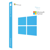 Produktverpackung von Microsoft Windows 10 Enterprise als 32- und 64-Bit Lizenz für professionelle Unternehmens-PCs und Laptops.