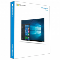 Produktverpackung von Microsoft Windows 10 Home OEM als 32- und 64-Bit Download-Lizenz – offizielles Betriebssystem für PCs mit modernem Windows 10 Desktop