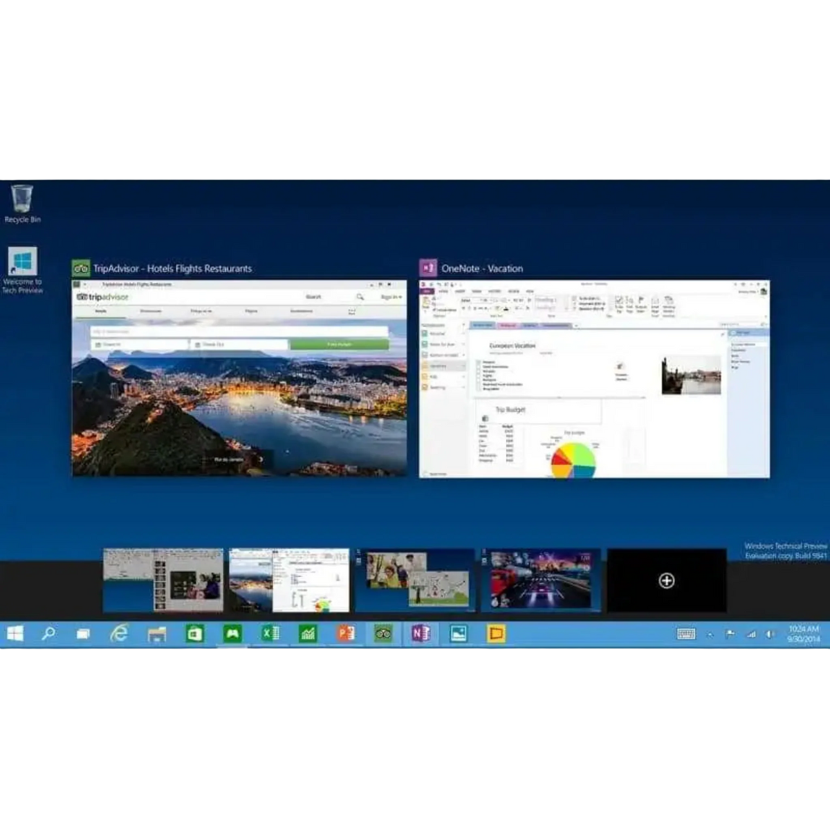 Erweiterte Taskansicht in Windows 10 Home OEM mit mehreren geöffneten Fenstern und Vorschaukacheln zur effizienten Multitasking-Steuerung