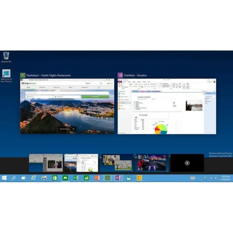 Erweiterte Taskansicht in Windows 10 Home OEM mit mehreren geöffneten Fenstern und Vorschaukacheln zur effizienten Multitasking-Steuerung