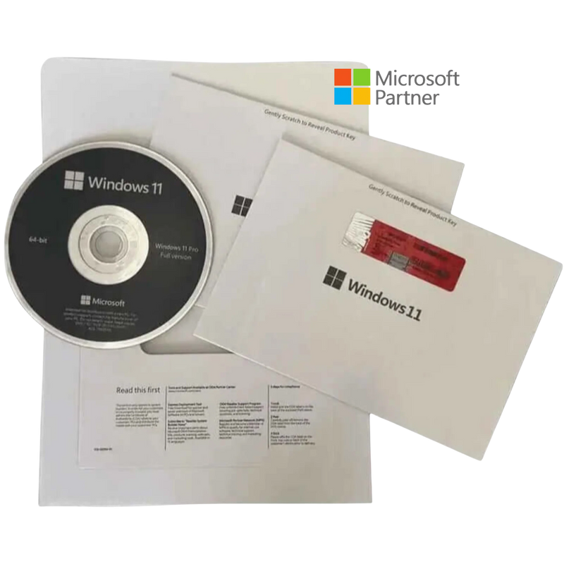 Microsoft Windows 11 Pro 64 Bit DVD mit Produktschlüssel – Original Dauerlizenz 2025