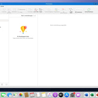 Outlook Oberfläche in Microsoft Office 2021 Standard für Mac mit leerem Posteingang