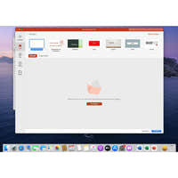 Startansicht von Microsoft PowerPoint in Office 2021 Standard für Mac mit Designvorlagen