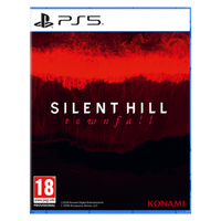 Silent Hill Townfall PS5 Spielcover mit rotem Nebel, weißem Titel „Silent Hill Townfall“, PEGI 18 Kennzeichnung und Konami Logo unten rechts.